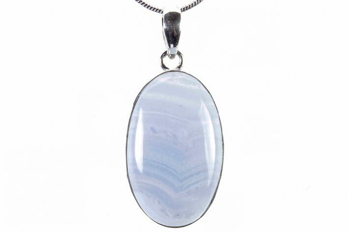 Blue Lace Agate Pendant (Necklace) - Sterling Silver #321562